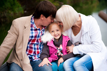 Portrait of a nice family on a boat