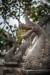 Fototapeta na wymiar Temple Banister of The Great Serpent - Luang Prabang, Laos