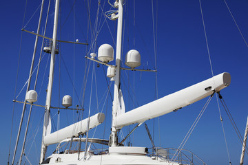 Masts of a luxury yacht