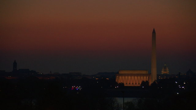 Sunrise Time Lapse over Washington D.C. Monuments