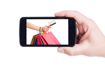 Mobile shopping concept using credit card