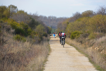 Fototapeta premium ruta ciclista por el monte