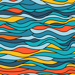 Seamless colorful background with wavy pattern