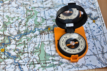 Map and compass.