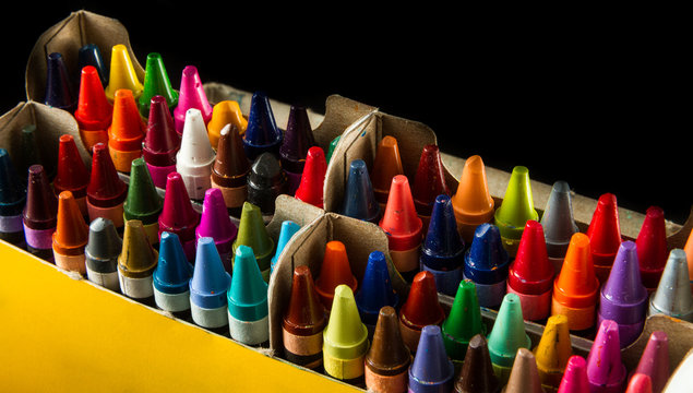 Box Of Crayola Crayons Stock Photo - Download Image Now - Crayon