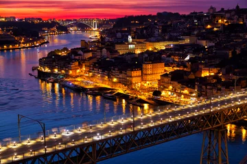 Foto op Plexiglas Old city of Porto at sunset, Portugal © Shchipkova Elena