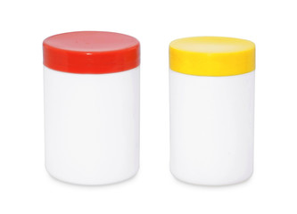 Plastic medicine bottle/Plastic medicine bottle on  white background.
