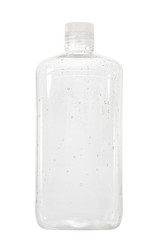 Bottle container/Plastic bottle container with water drop isolated on white background.