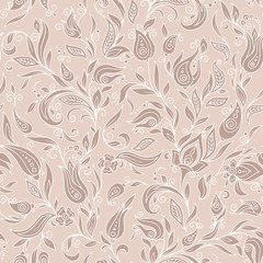 Henna Mehndi Tattoo Flowers Doodles Seamless Pattern