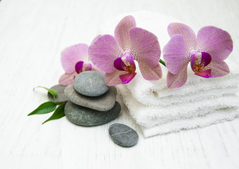 Orchids and massage stones