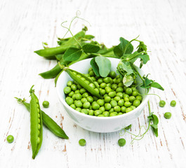 Bowl with fresh peas