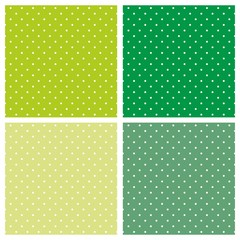 Green vector pattern set with white polka dots