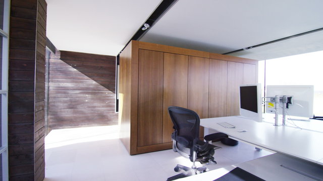  Interior view of empty contemporary office with lots of natural light