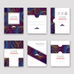 Set of brochures in Lines Pattern Style. Beautiful frames and backgrounds. Company Style for Brandbook and Guideline Identity