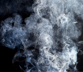 Smoke fragments on a black background