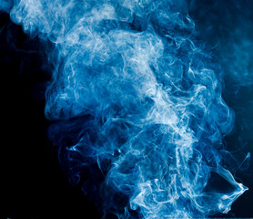 blue smoke on a black background