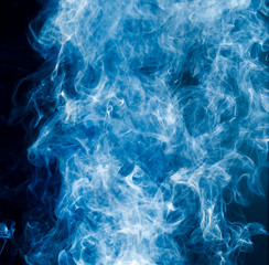 blue smoke on a black background