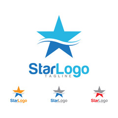 Obraz premium vector wave star logo icon