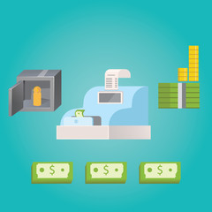 Obraz premium Modern vector illustration of money savings.