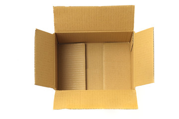  Cardboard Box / High resolution image of open empty carton on white background shot in studio