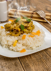 Chicken curry with rice