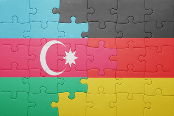puzzle with the national flag of azerbaijan and germany