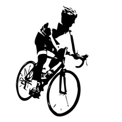 Fototapeta na wymiar Cyclist silhouette. Bicycle racing