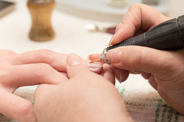 Obraz na płótnie Canvas Manicure in a beauty salon