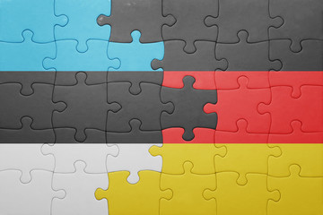 puzzle with the national flag of estonia and germany