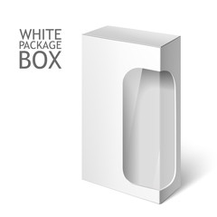 White Package Box with Window. Mockup Template 
