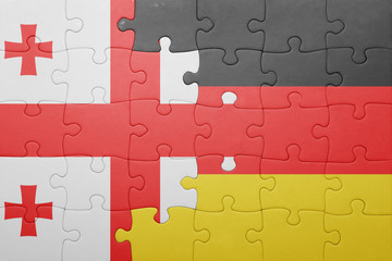 puzzle with the national flag of georgia and germany