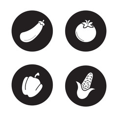Vegetables icons set