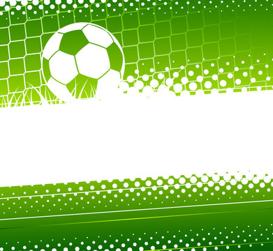 Abstract soccer background. Soccer ball and gate Goalkeeper