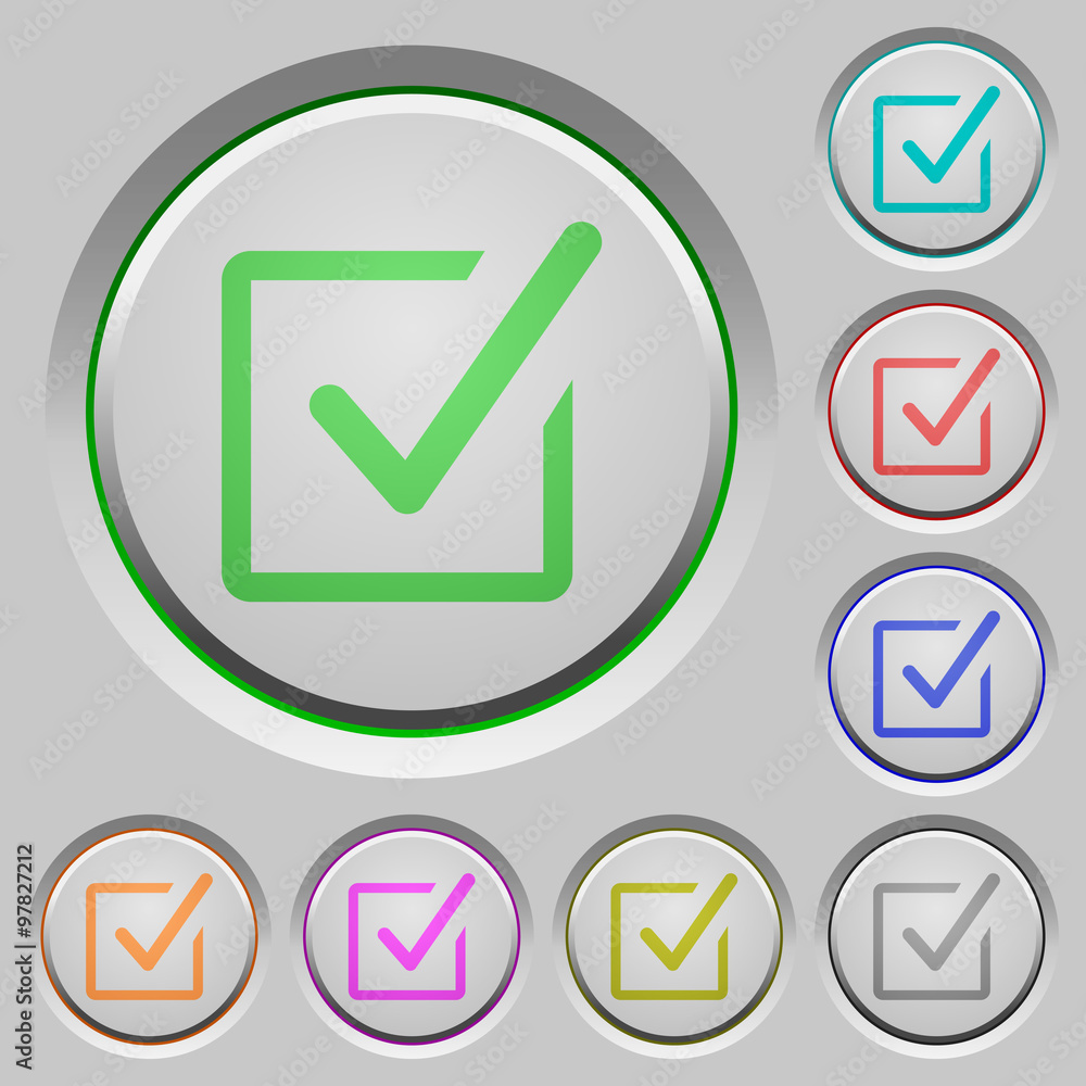 Poster checked box push buttons