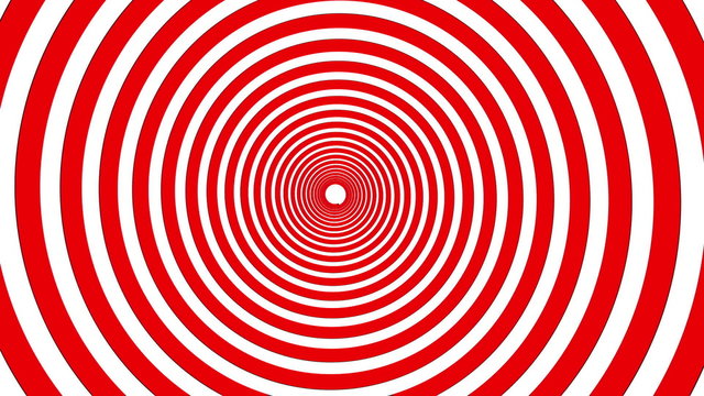 Spiral hypnotic animation. Red and white looping. animation.