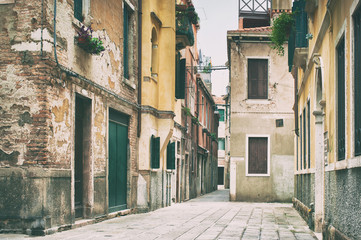 Old street view in Venice, Italy.