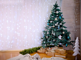 Beautifully decorated Christmas tree