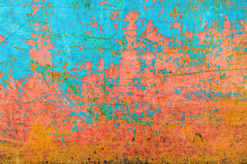 Old colorful distressed texutre of metal wall