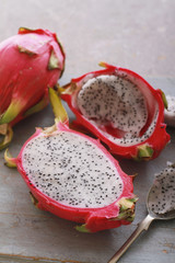 fresh sliced dragon fruit