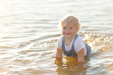 portrait of little girl outdoors in summer