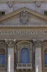 Close up of the Vatican Balcony where Pope stands, in St.Peter Square, Rome