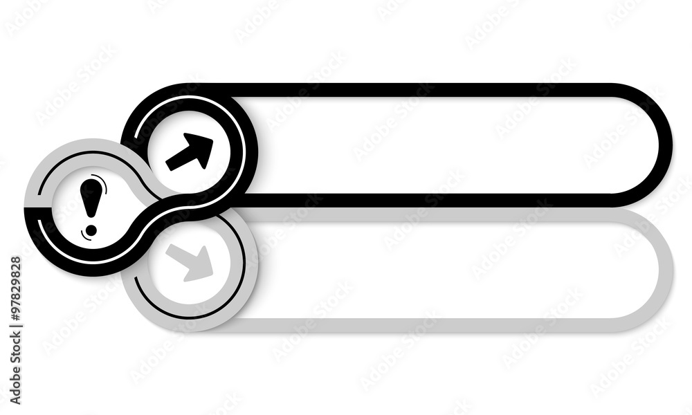 Poster two frames for your text and exclamation mark