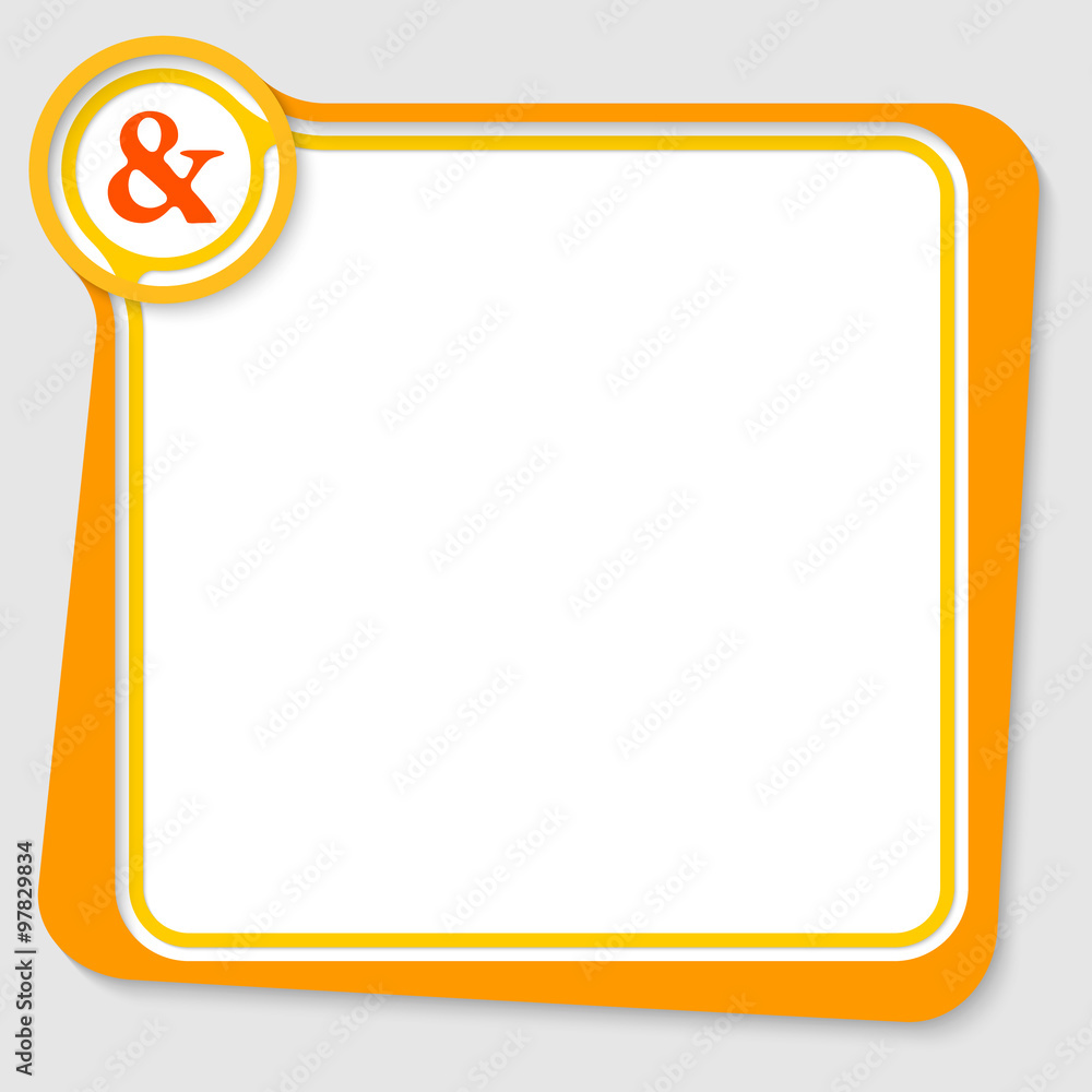 Poster yellow text box for your text with ampersand
