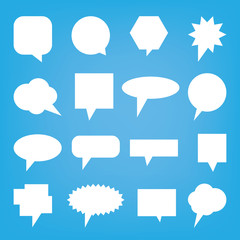 Set of Different Speech Bubble Designs On A Blue Background