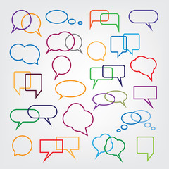 Collection of Blank Empty Colorful Speech And Thought Bubble Vector Designs