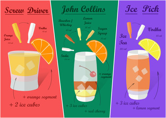 Cocktail Recipes, Vector