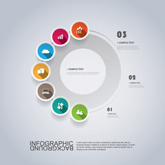 Infographic Design Template With Colorful Icons