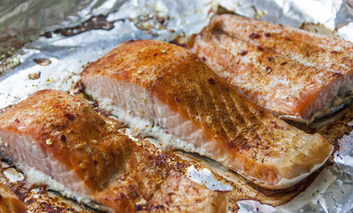 Grilled salmon and vegetables
