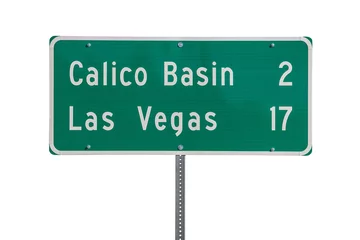 Poster Las Vegas Highway Sign Isolated © trekandphoto