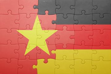 puzzle with the national flag of germany and vietnam